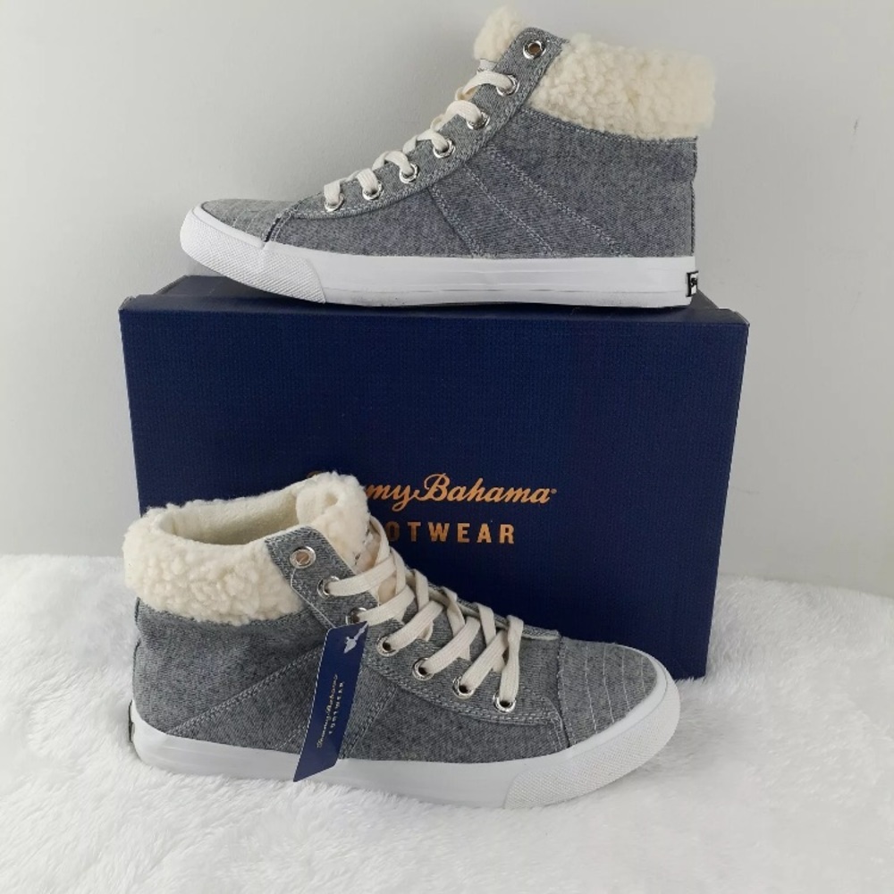Tommy Bahama High Top Faux Fur Casual Sneakers